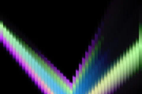 V Shaped Neon Ribbed Gradient Reflection Background Stock Illustration