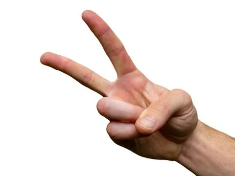 V Sign Hand (Two) Stock Photos