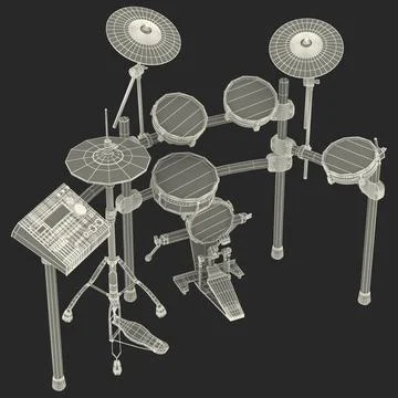 V Stage Electronic Drum Kit Roland TD 12KXS 3D Model ~ 3D Model #90656086