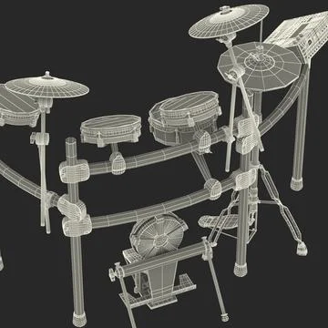 V Stage Electronic Drum Kit Roland TD 12KXS 3D Model ~ 3D Model #90656086
