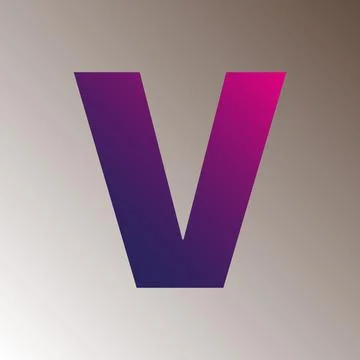 V text gradient color letter mark logo template vector design Stock Illustration