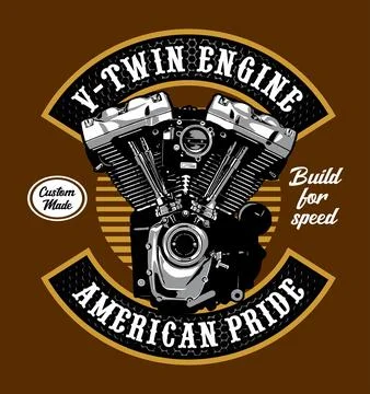 V-twin engine new vector template Stock Illustration