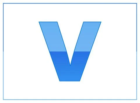 V vector font, made of dark and light blue colors. For letter logo, brand lab Stock Illustration
