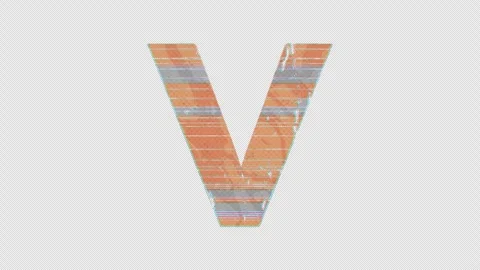 V to W Letter Switch in Glitchy Cartoon Style Stock Footage 254026506