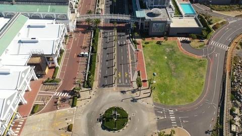 V&amp;A Waterfront Entrance - Lockdown - Empty Streets Cape Town Stock Footage 127890790