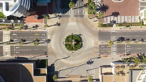 V&amp;A Waterfront Top Down Lockdown - Empty Streets Cape Town Stock Footage 127890928