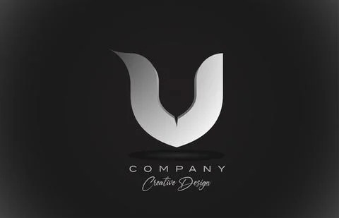 V white gradient alphabet letter logo icon with black background. Creative de Stock Illustration