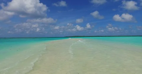 V00133 Maldives beautiful beach background white sandy tropical paradise island Stock Footage