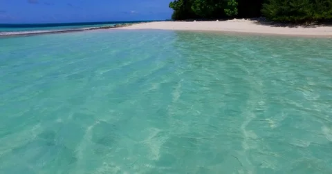 V00261 Maldives beautiful beach background white sandy tropical paradise island Stock Footage