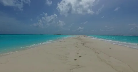 V00654 Maldives beautiful beach background white sandy tropical paradise island Stock Footage