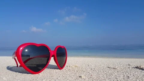 V01821 Maldives beautiful beach background white sandy tropical paradise island Stock Footage