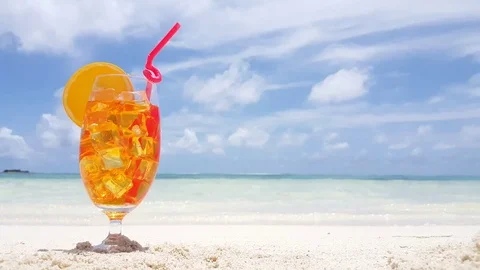 V01883 Maldives beautiful beach background white sandy tropical paradise island Stock Footage