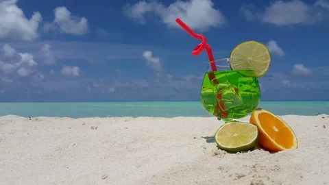 V01961 Maldives beautiful beach background white sandy tropical paradise island Stock Footage