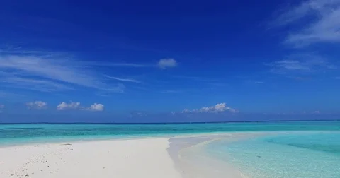 V01964 Maldives beautiful beach background white sandy tropical paradise island Stock Footage
