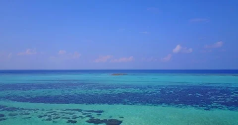 V04720 Aerial flying drone view of Maldives white sandy beach on sunny tropical Stock Footage
