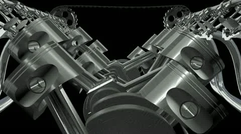 V12 Engine Front Animation.Loop + Alpha HD 스톡 동영상 21743793