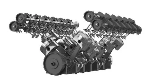 V12 Engine Stock Illustration