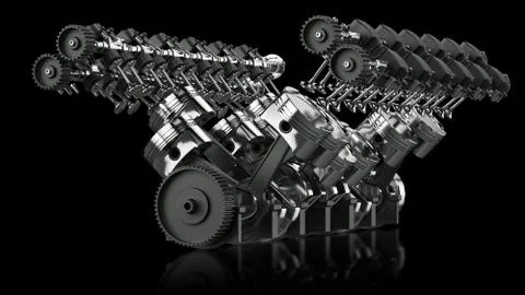 V12 Engine Stock Illustration