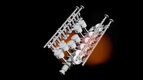 V12 Valvetrain fire Video stock 241794419