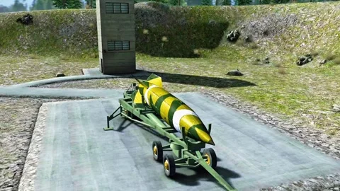 V2-Ballistic missile 3D view Stock Footage 330896349
