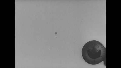 V2 rocket descends with parachute Stock Footage 103385545