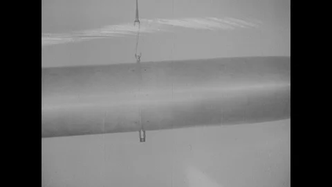 V2 rocket model tested and spun Video stock 103385611