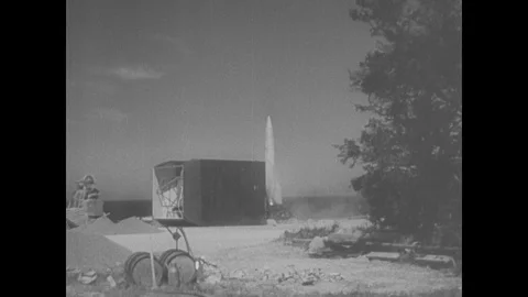 V2 rockets launch and descend with parachute Stock Footage 103385531