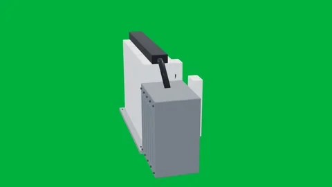 V2g cabinet ev charging 3d loop green screen 스톡 동영상 342913379