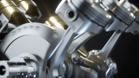 V6 engine crank mechanism Stock Footage 150865812