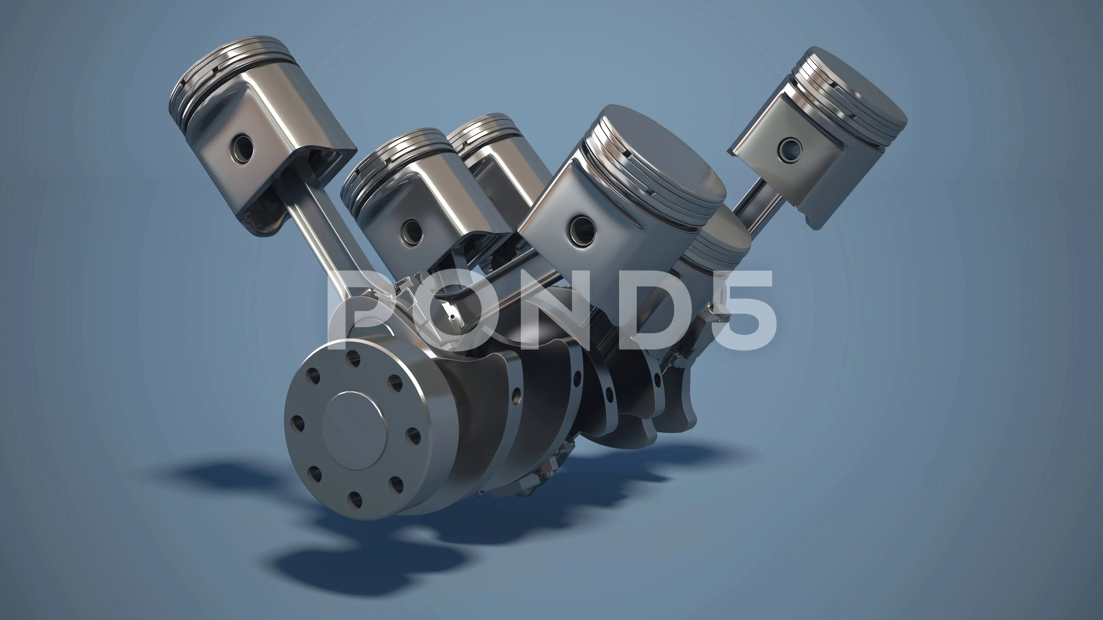 V6 engine pistons. 3D illustration | Stock Video | Pond5