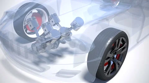 V6 engine pistons. 3D illustration 스톡 동영상 156380813