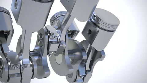 V6 engine pistons. 3D illustration 動画素材 156380816