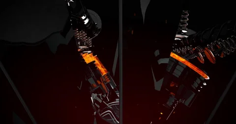 V8 Car Engine Flying Animation. Pistons And Crankshaft. Perfect Loop. Video stock 161498226