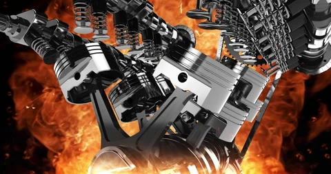 V8 Car Engine Igniting with Internal Combustion Post-Fuel. Stock Footage 278599037