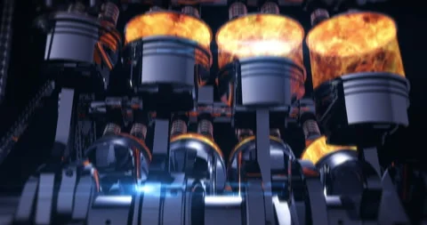 V8 Car Engine Roaring at Gas Station. Cinematic Shot. Stock Footage 274903541