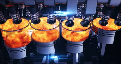 V8 Car Engine Springing to Action Post-Fuel with Internal Combustion. Stock Footage 278602968