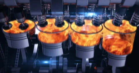 V8 Car Engine Starting After Fueling Up at Gas Station. Stock Footage 274892662
