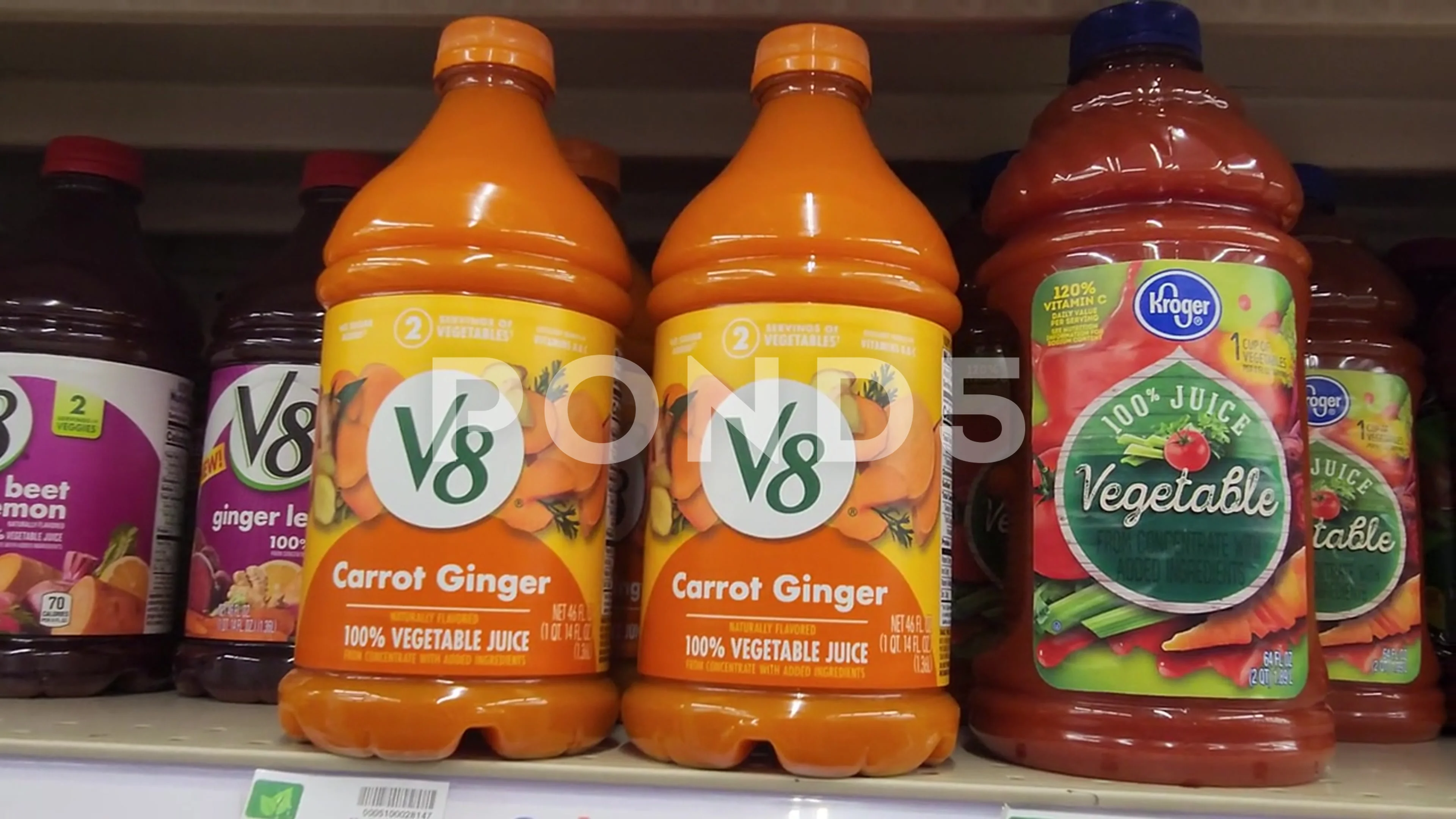 V8 Carrot Ginger Juice Grocery Stock Video Pond5