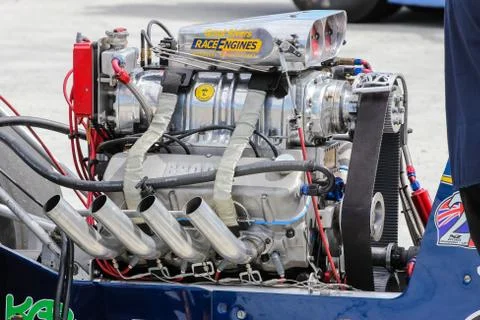 V8 dragster engine Fotos Stock