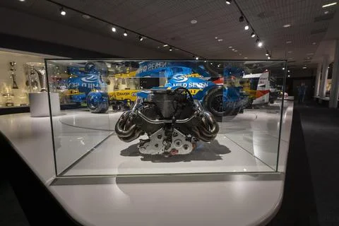 V8 engine of the Renault R26 with which Fernando Alonso won the F1 World Ch.. Stock Photos