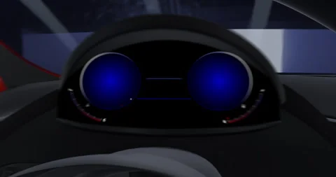 V8 High Speed Engine. 3D Sports Car's Interior. Speeding Up. Stock Footage 265236283