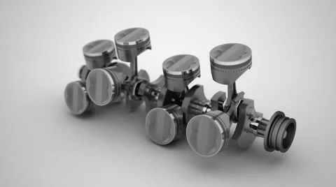 V8 Internal combustion engine 3D isolated on white Stock Footage 46890883