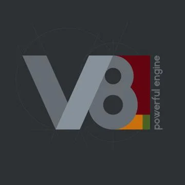 V8,  V8 Powerfull Engine Stock Illustration