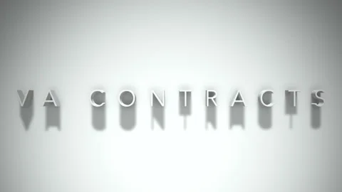 Va contracts 3D title animation white text on a white background Stock Footage 299374312