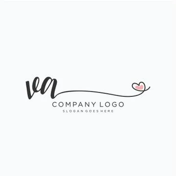 VA Initial handwriting logo design Stock Illustration