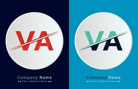 VA Letter logo design vector template. Stock Illustration