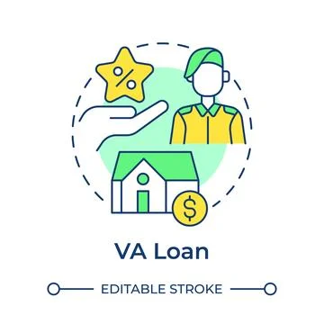 VA loan multi color concept icon Stock Illustration