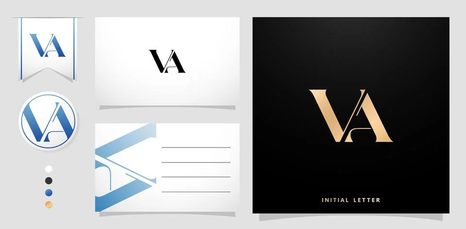 VA Monogram Letter Stock Illustration