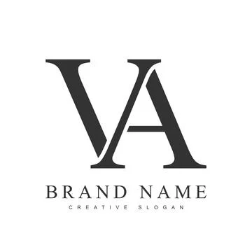 VA trendy logotype template. Initial letter v and a classic font style. Cre.. Stock Illustration