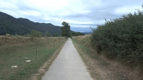Va Verde del Ferro and Carbo in the interior of Girona Stock Footage 118055312